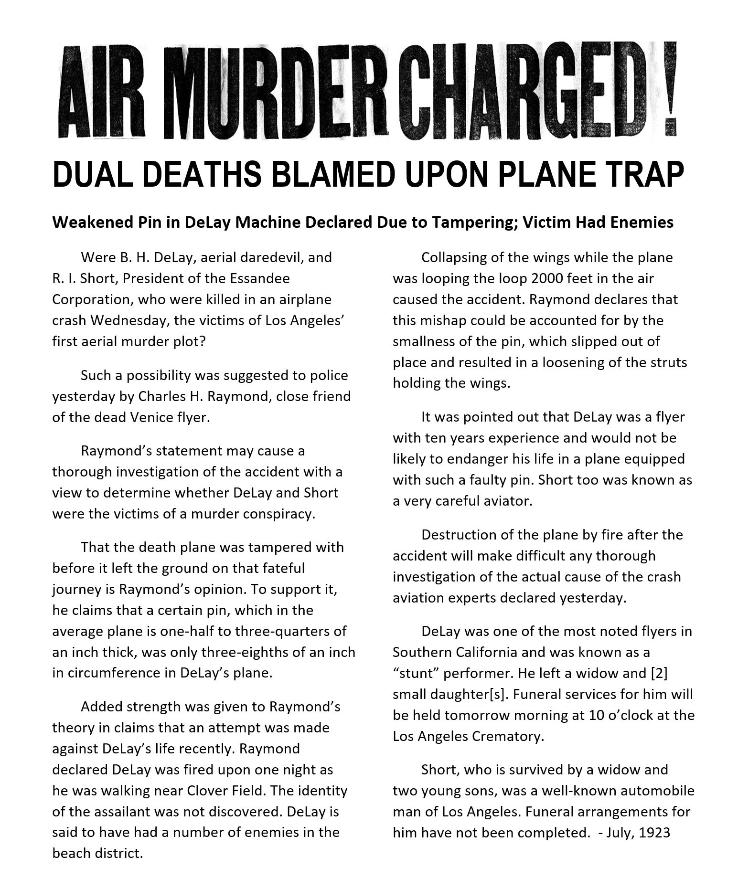 Daredevil DeLay AIR MURDER CHARGED!
